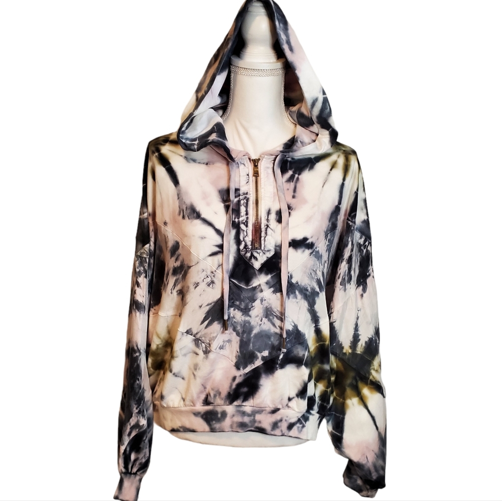 EUC Young Fabulous & Broke (YFB) Tie Dye Quarter Zip Hoodie A021403